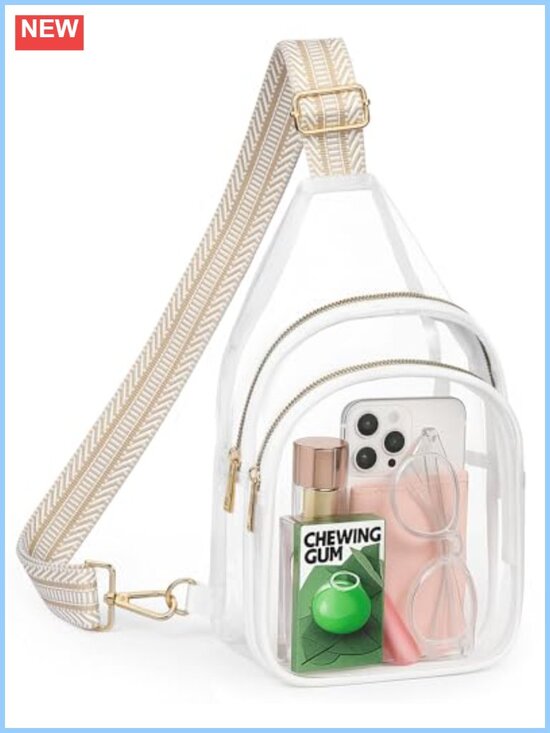 Handbags - Clear Sling Bag Stadium Approved Crossbody Purse PVC Waterproof